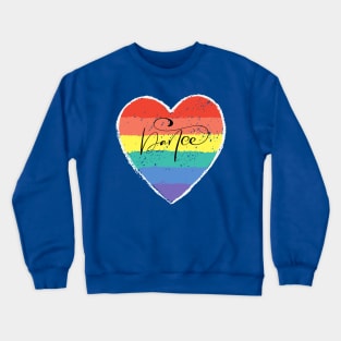 Vintage Rainbow Heart with Dance word in script dancer gift Crewneck Sweatshirt